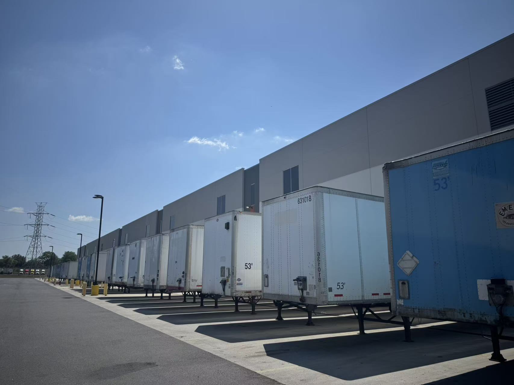 Trailers at warehouse loading docks