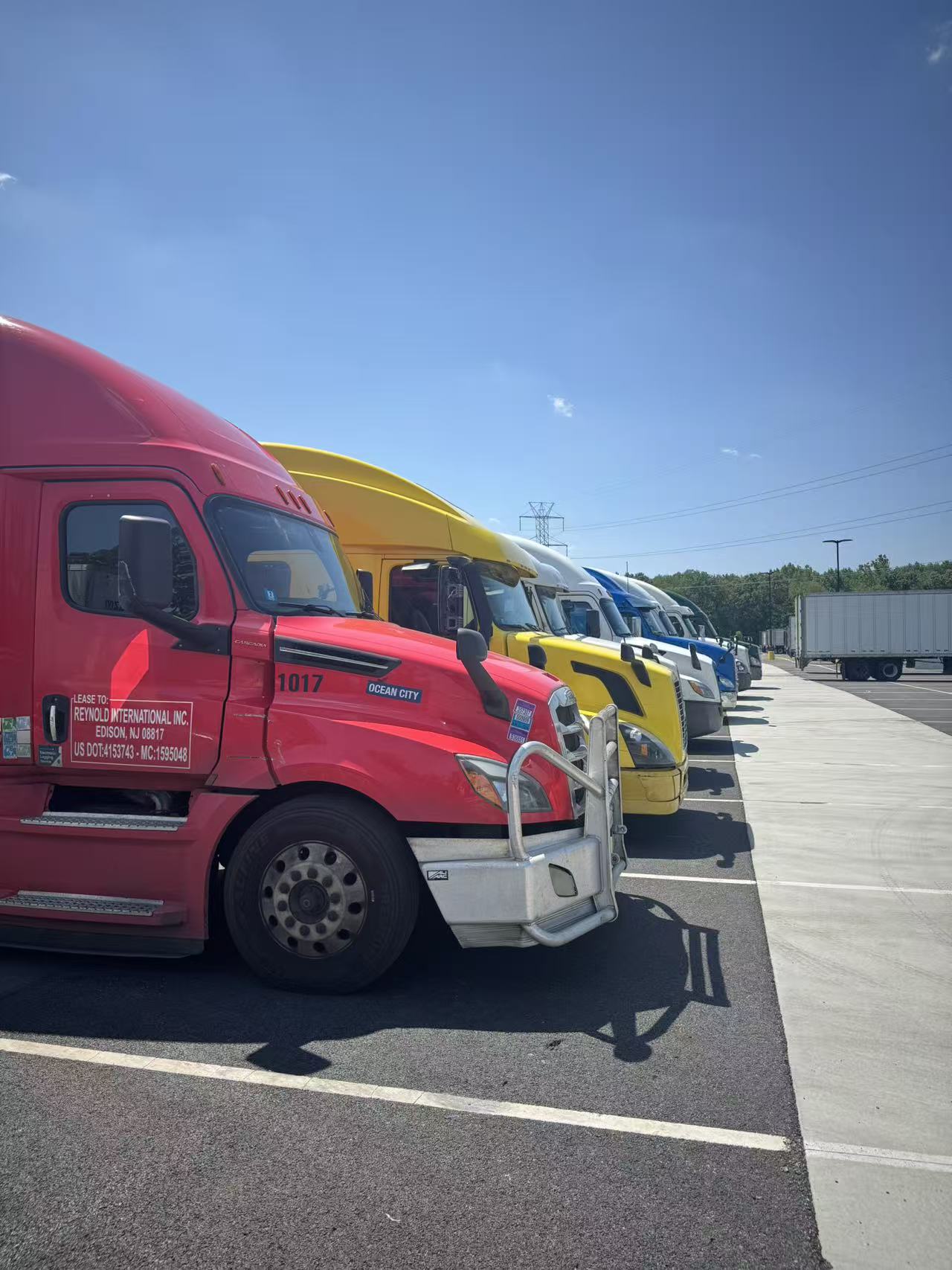 MRS Logistics tractor fleet lined up at NJ yard